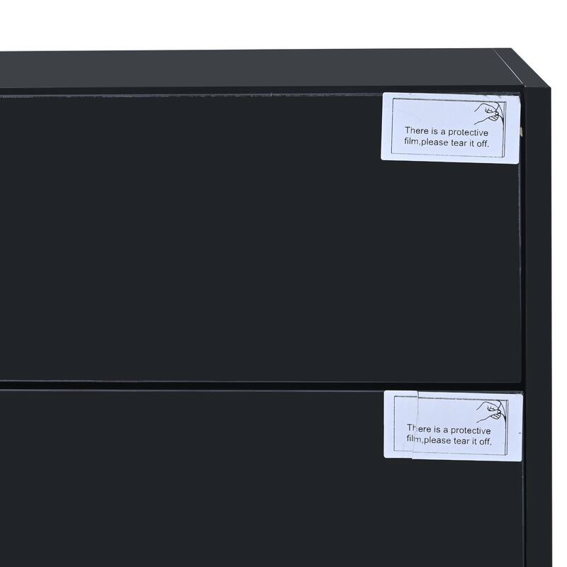 75 White & Black TV Stand with Large Storage & Sleek Contemporary Design.