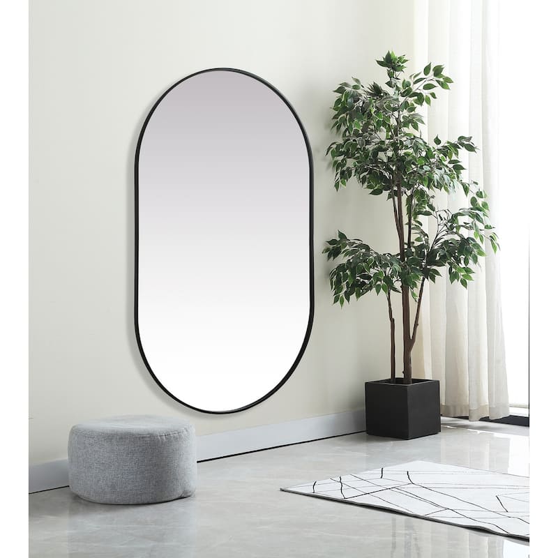 Indigo Home Metal Frame Oval Mirror 36x60 Inch