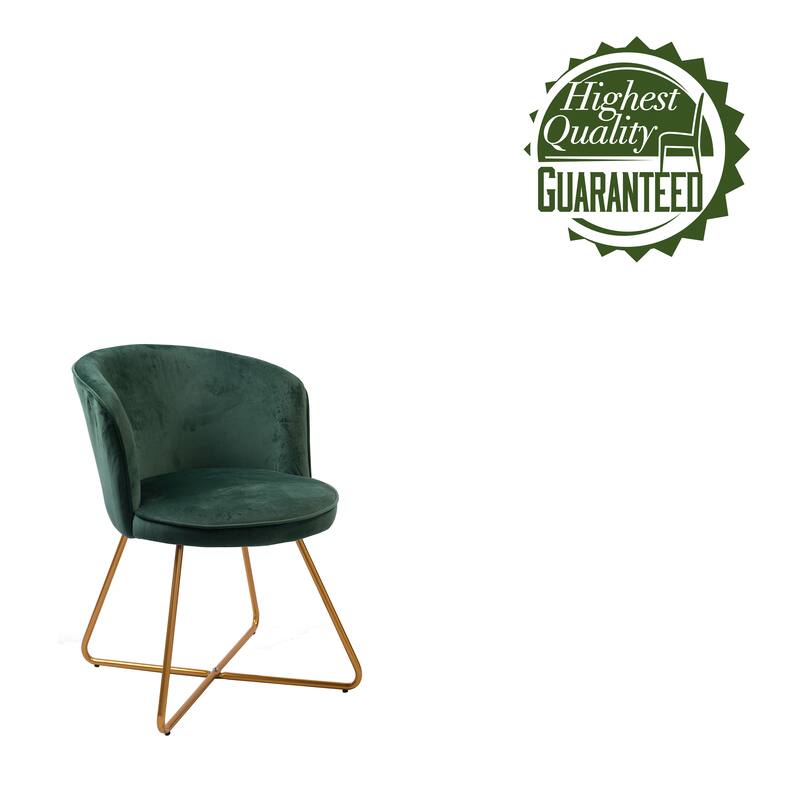 Porthos Home Orry Dining Chair, Velvet Upholstery, Gold Dipped Metal Legs