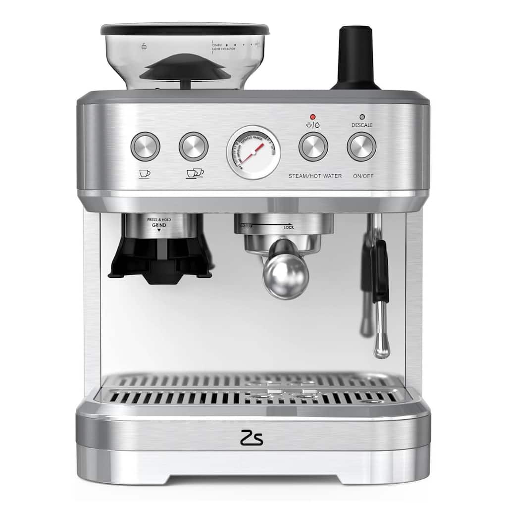 15 Bar Pump Espresso Machine with Grinder and Milk Frother, Auto-purge