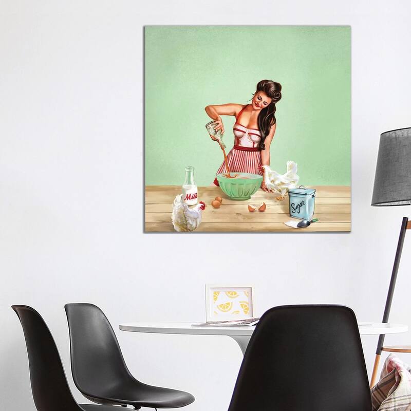 iCanvas "Bourbon Chickens Pinup Tray" by The Whiskey Ginger Canvas Print - 37x37x1.5