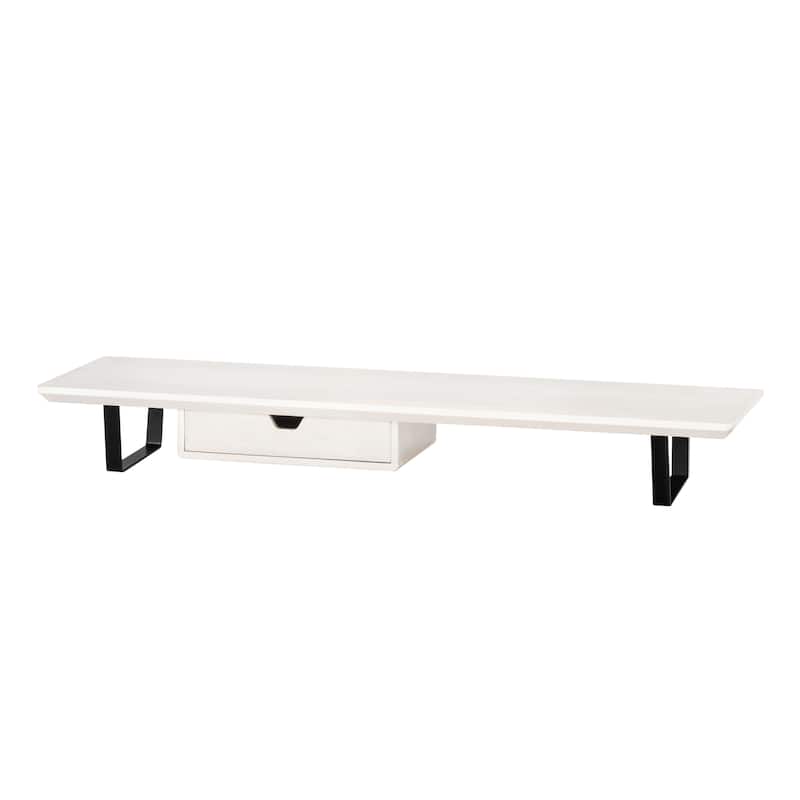 Jani Wood Monitor Stand Riser Desk - Ergonomic Design Stand, Desktop Organizer Table for Home, Office Workspace, Gaming Desk