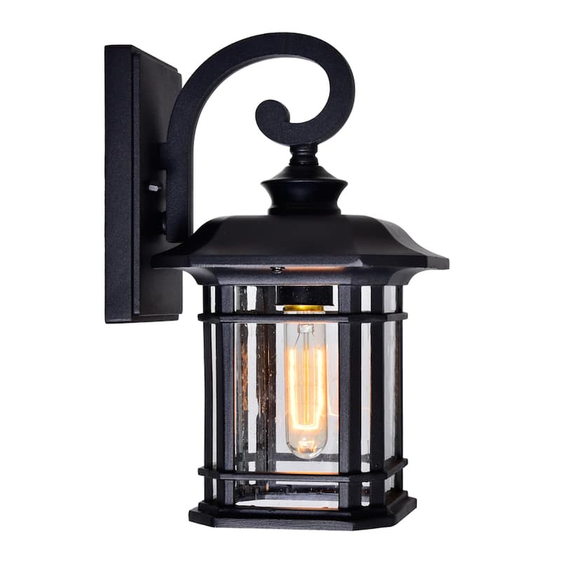 Blackburn 1 Light Outdoor Black Wall Lantern - Black