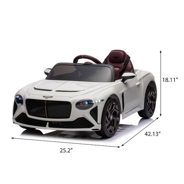 dimension image slide 3 of 4, Bentley-Licensed Fun and Safe Car with Easy Assembly and Rich Functions