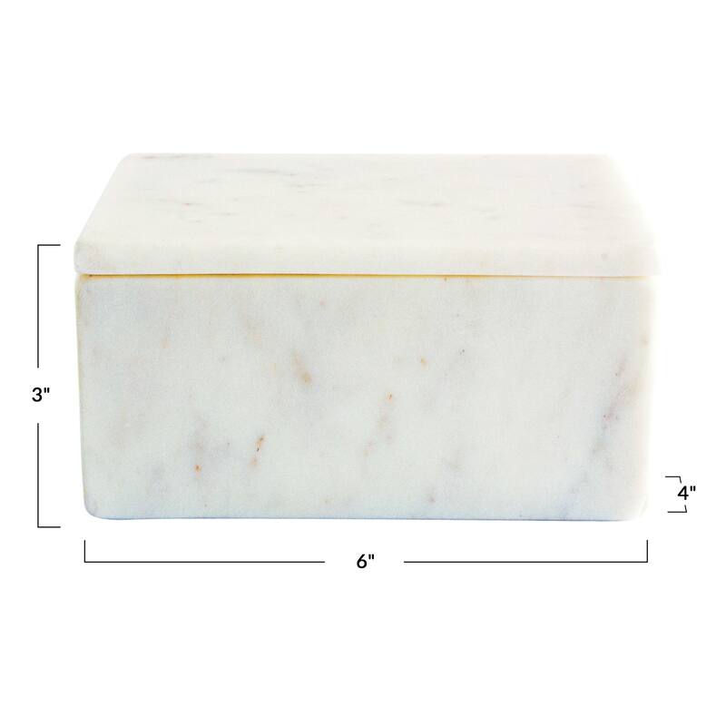 Marble Box Storage Container with Lid - 6.0"L x 4.0"W x 3.0"H