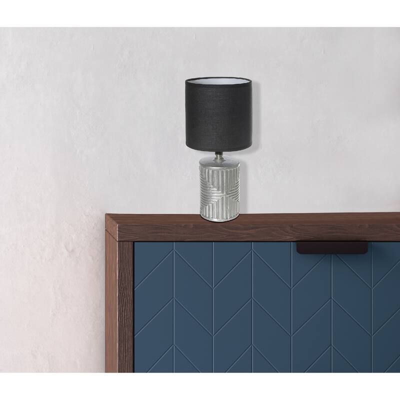 Ceramic Table Lamp With Shade Equator Silver