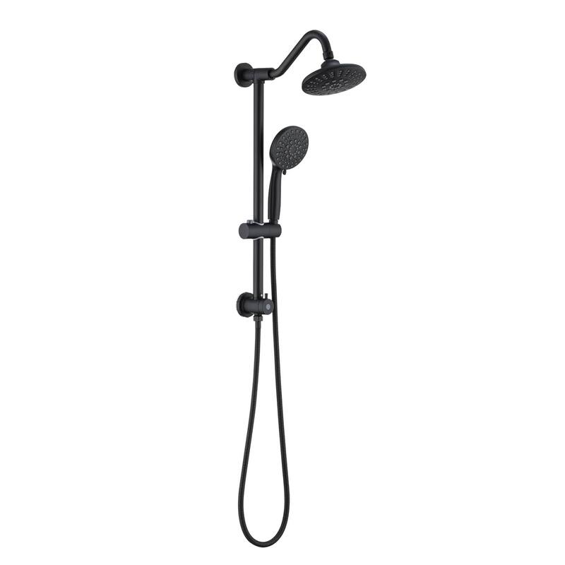 Wall Mounted Shower Faucet With Handheld Shower 6 Inch Rain Shower Head Combo Set Shower System With Slide Bar, NO VALVE
