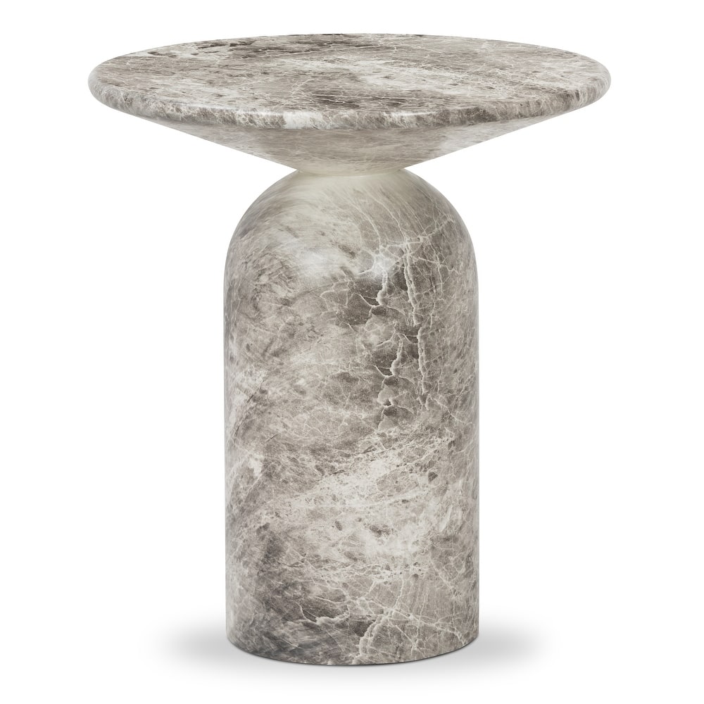 Poly & Bark Wels Resin with Marble Finish End Table