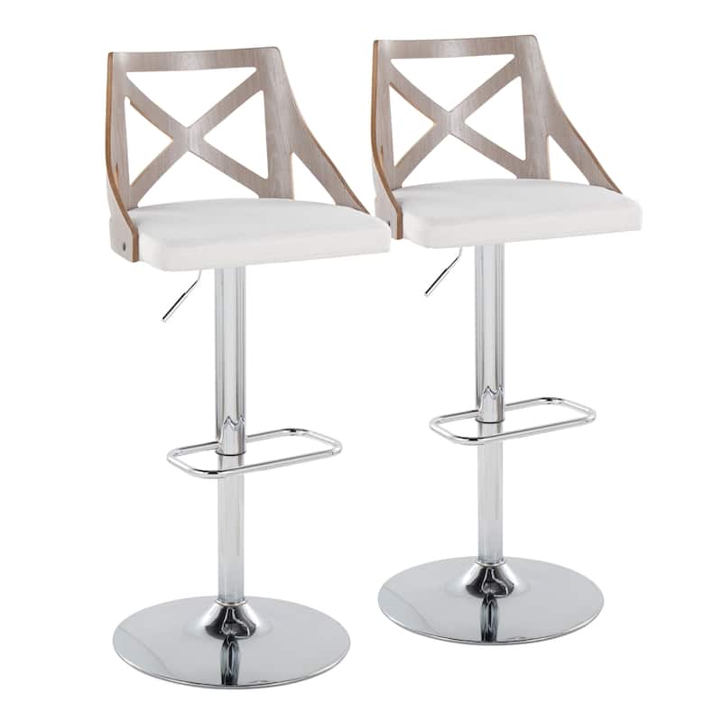 The Gray Barn Charlotte Adjustable Bar Stool with Rounded Rectangular Footrest (Set of 2)