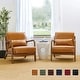 preview thumbnail 38 of 37, Glitzhome Set of 2 30.75"H Mid-Century Modern PU Leather Accent Chairs with Cushion - 25.75"W x 33.75"D x 30.75"H