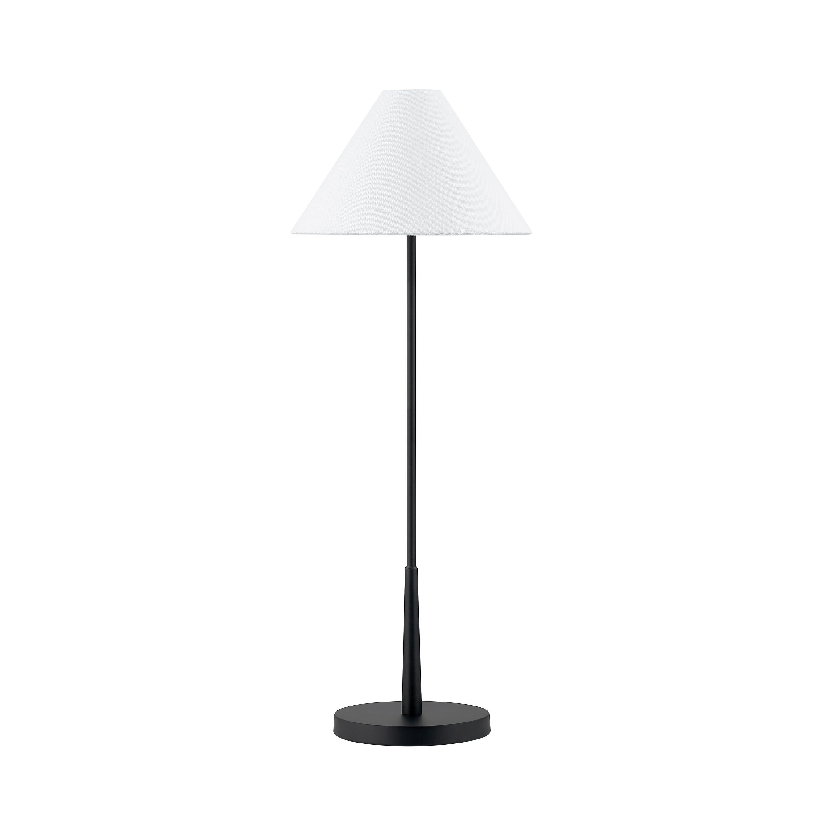 Barry 32" Buffet Lamp with Linen Shade, Black