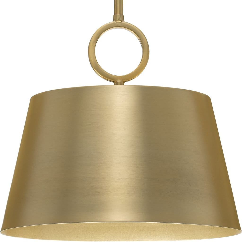Parkhurst Collection One-Light New Traditional Brushed Bronze Metal Glass Pendant Light - 12.37 in x 12.37 in x 11.87 in
