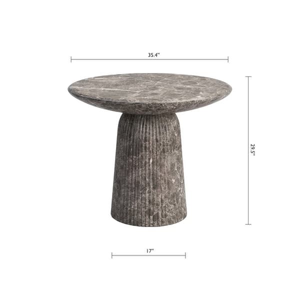 dimension image slide 0 of 3, Studio London Faux Travertine Bistro Table Maddox Concrete Patio Table - 35.4"W x 35.4"D x 29.5"H