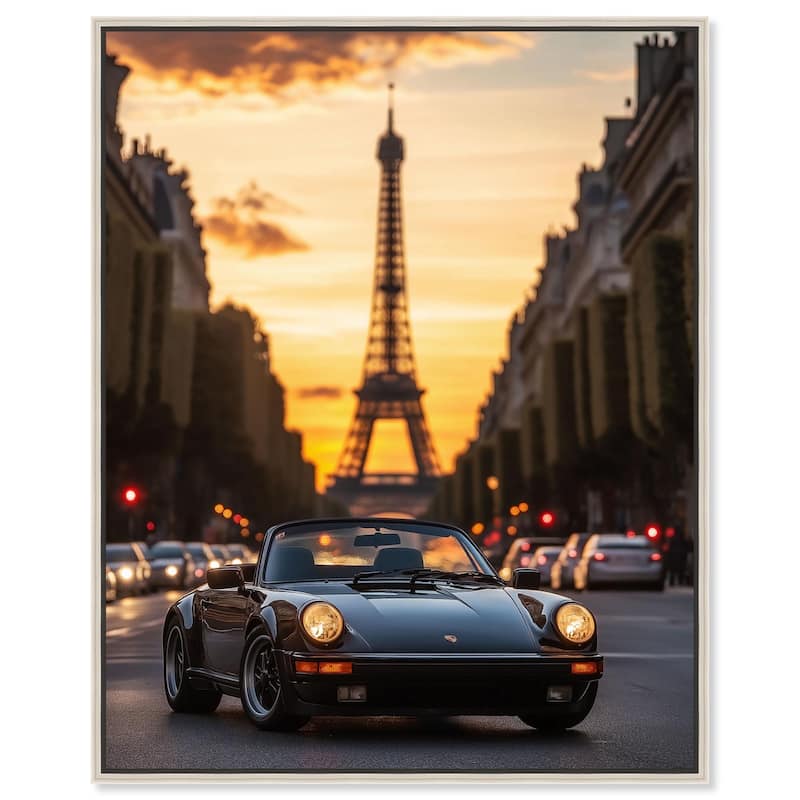 Parisian Porsche Twilight II Canvas by Art Remedy - 24" x 30" - Silver