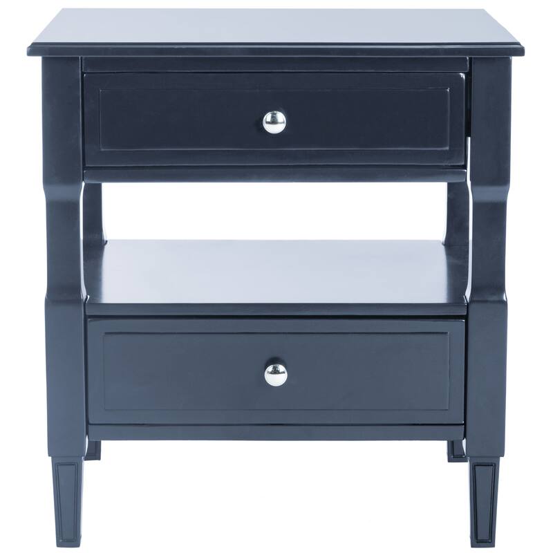 SAFAVIEH Jenson Two Drawer Navy / Navy Night Stand