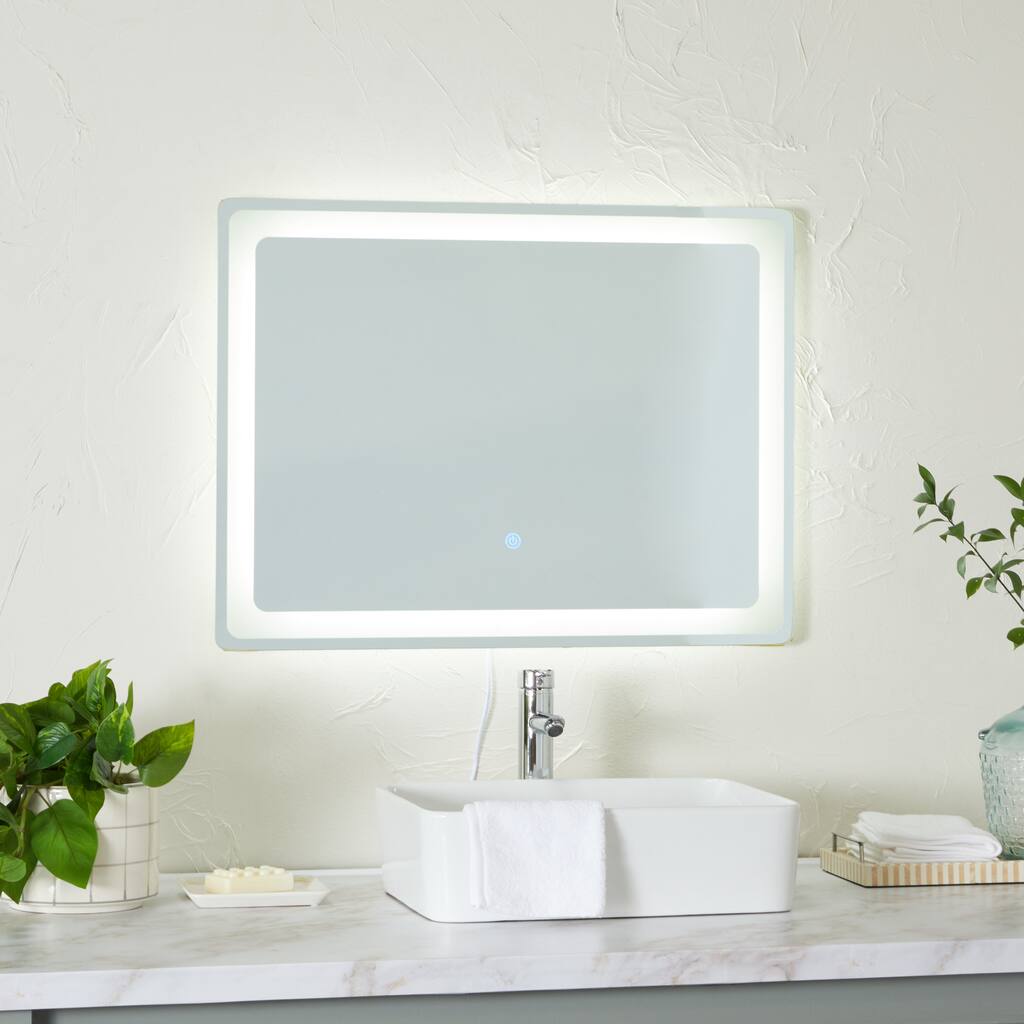 Clear Glass Modern Rectangle LED Mirror - MULTIPLE SIZES