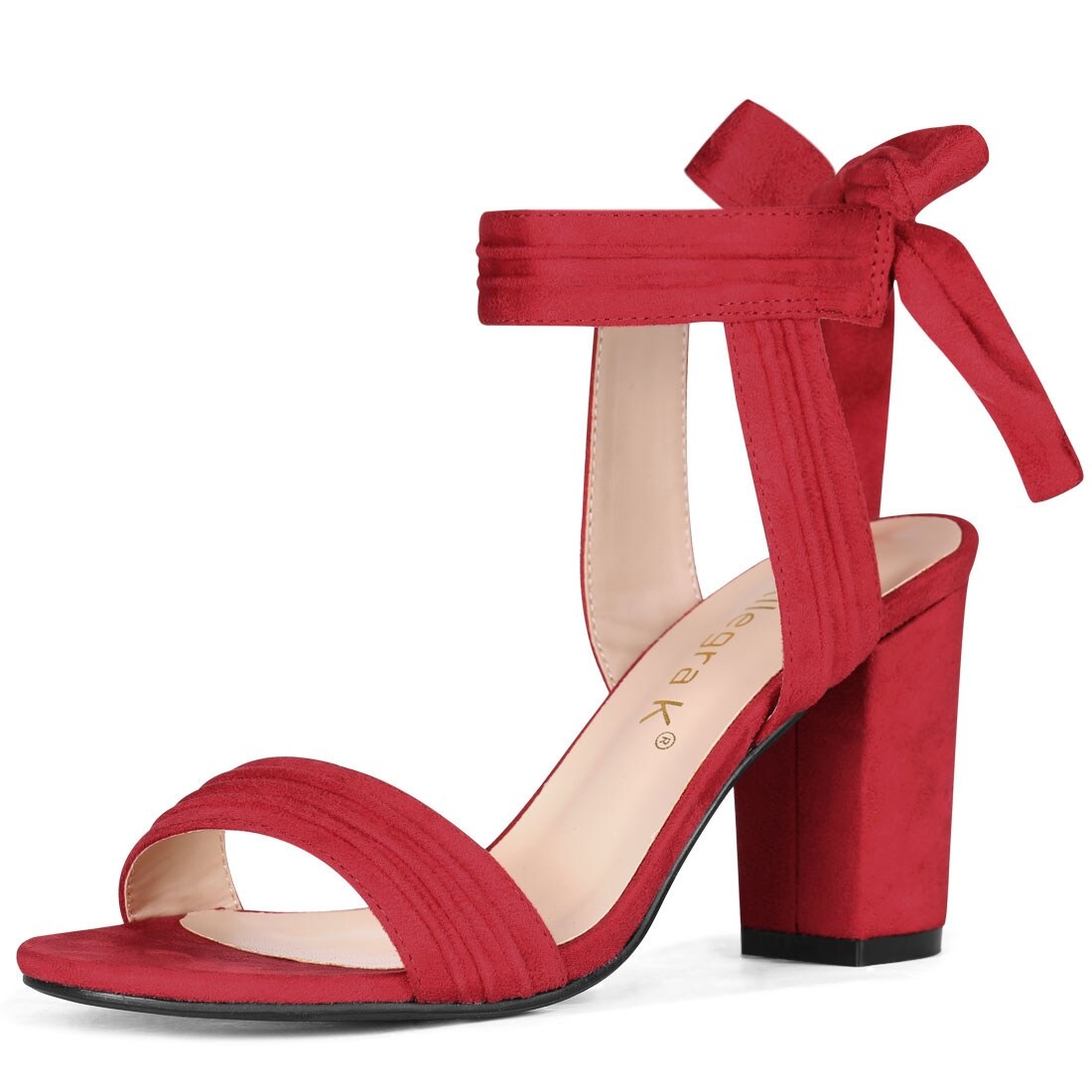 red ankle sandals
