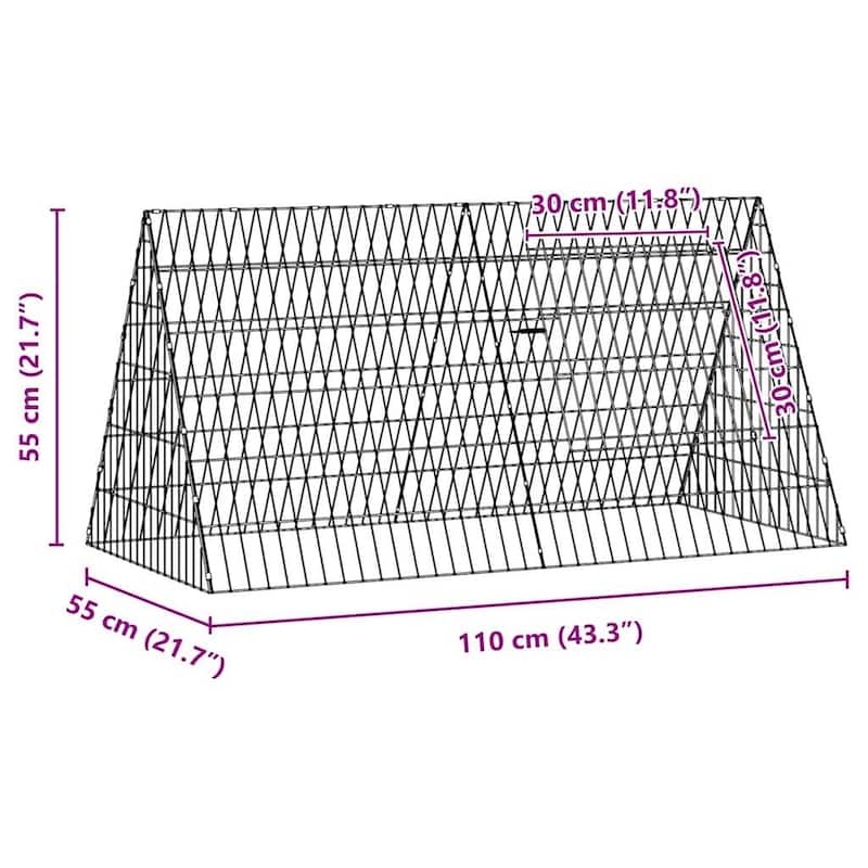 vidaXL Chicken Cage Silver in Galvanised Steel