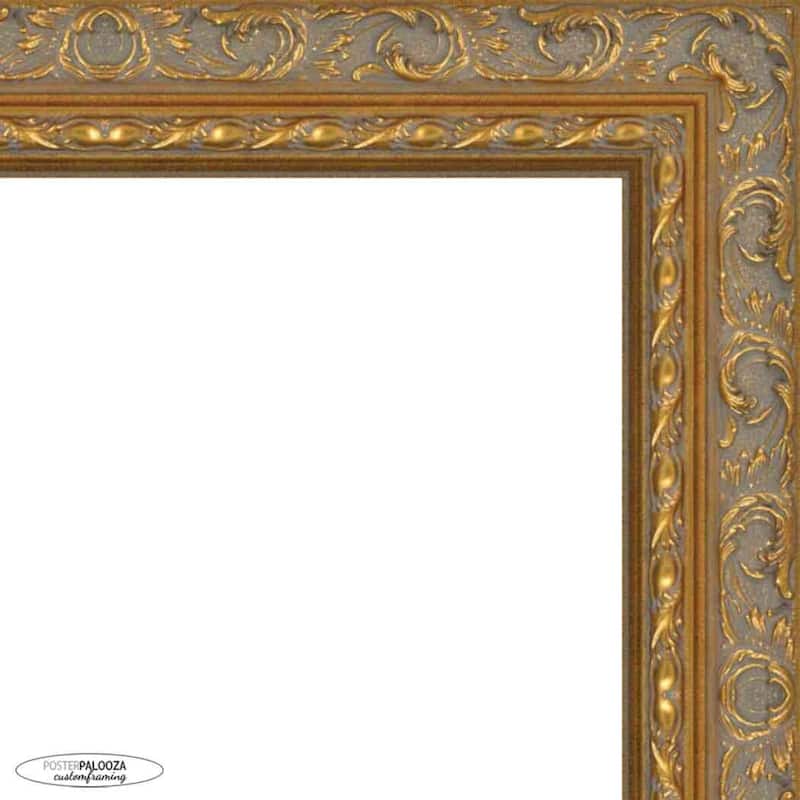 12x16 Traditional Antique Gold Wood Picture Frame - UV Acrylic, Foam Board Backing, & Hanging Hardware Included!