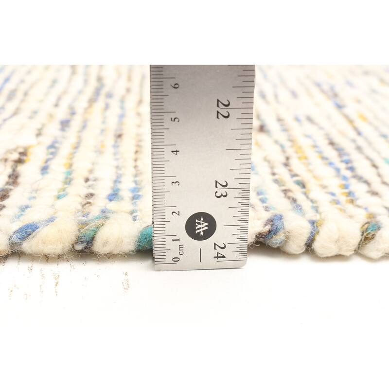 ECARPETGALLERY Braid weave Sienna Cream Wool Rug - 5'0 x 7'10