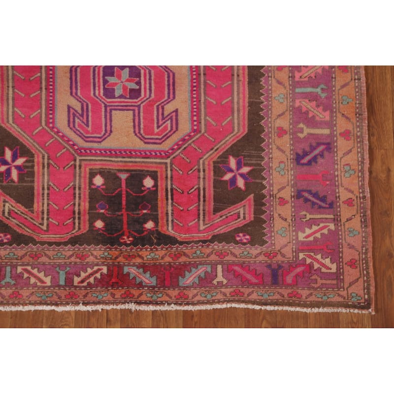 Over Dyed Meshkin Persian Vintage Runner Rug Handmade Wool Carpet - 4'5"x 10'11"