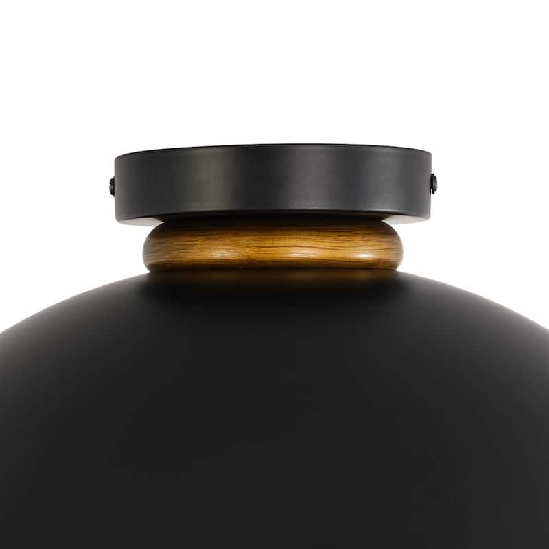 Modern Farmhouse 1-Light Metal Dome Semi Flush Mount 15.7in