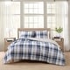 preview thumbnail 2 of 7, Tommy Hilfiger Waterbury Plaid Cotton Blue Comforter Set