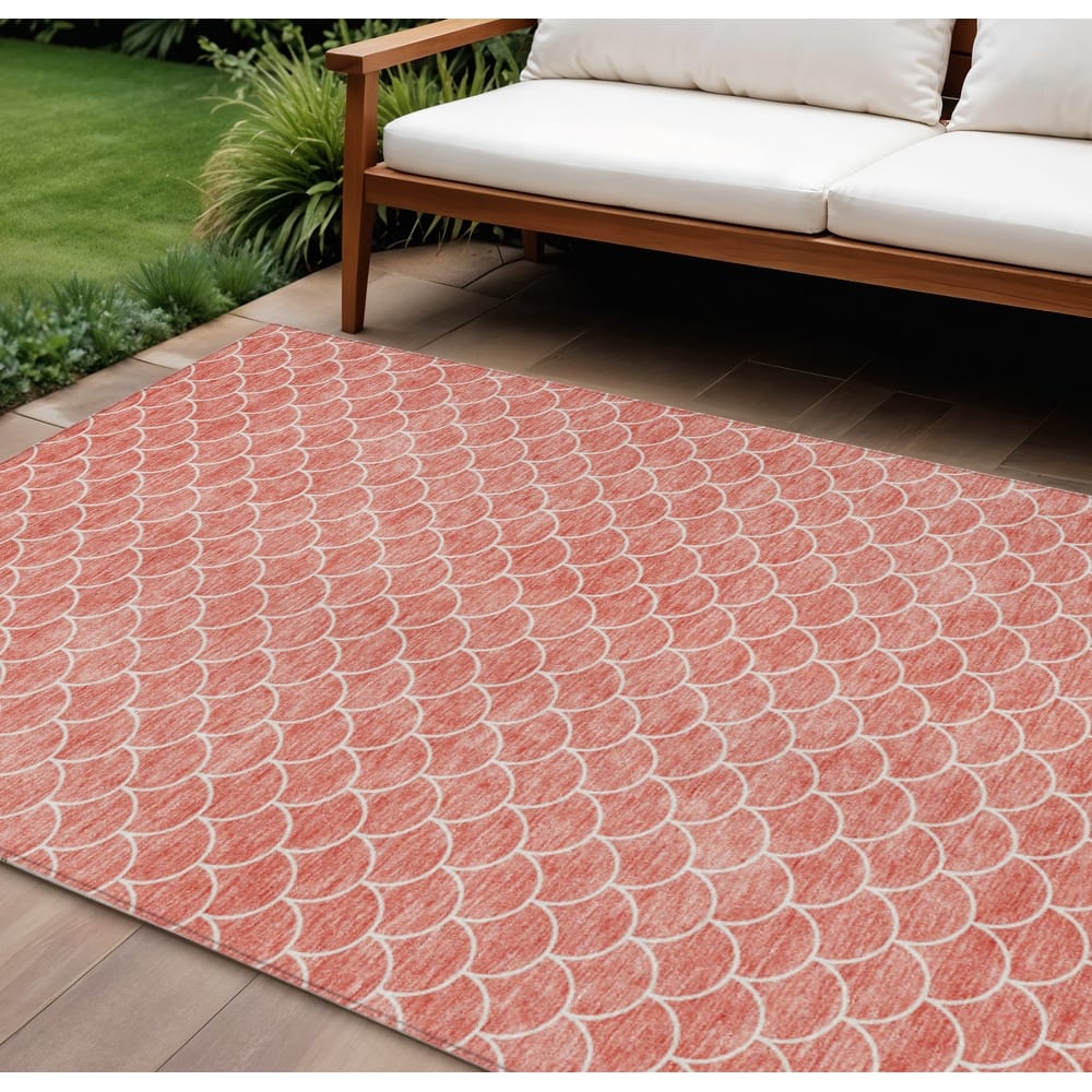HomeRoots Geometric Transitional Rectangle Outdoor Rug
