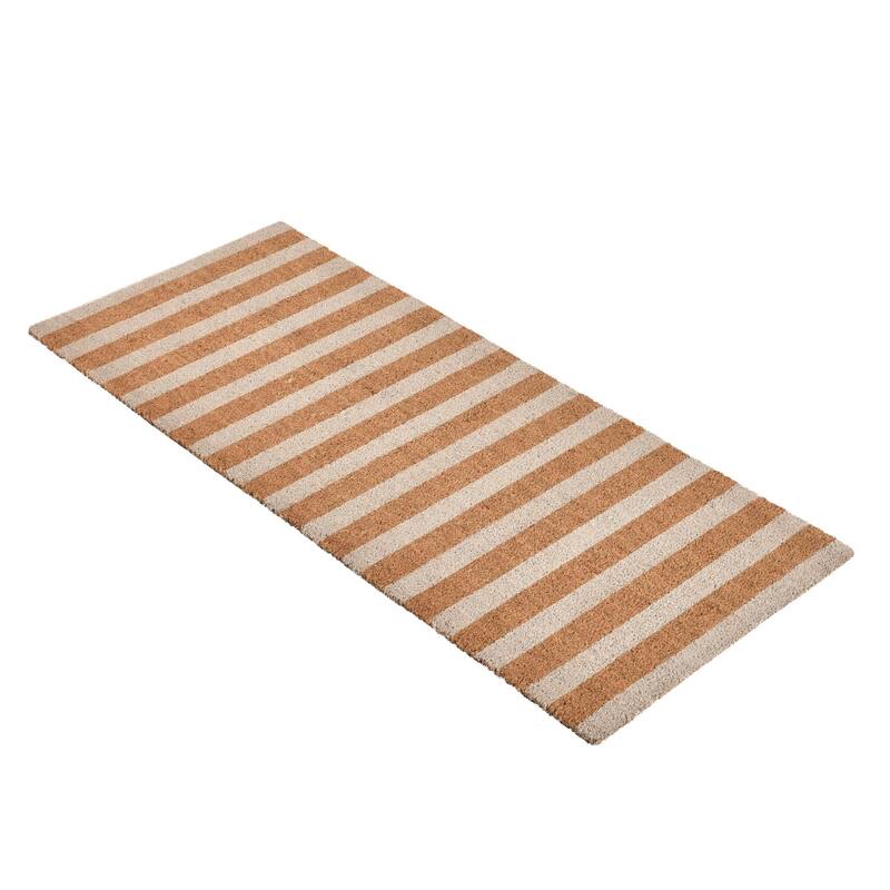 Villa by Classic Home Striped 24x57 Ivory and Natural Choir Doormat