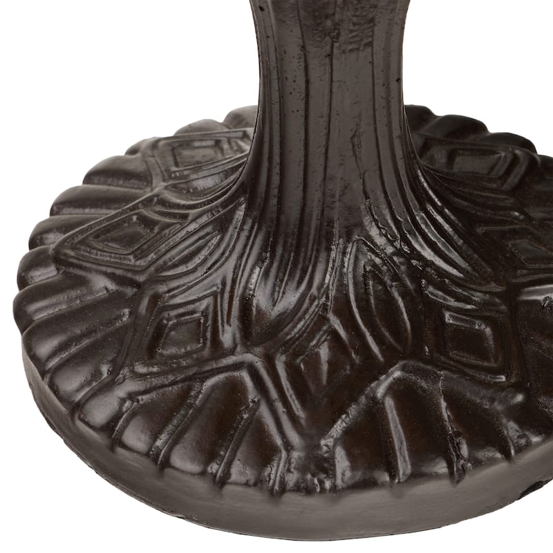 Zola River of Goods Polyresin and Stained Glass Square Shade 12-Inch Accent Lamp Set of Five - 6" x 6" x 12"