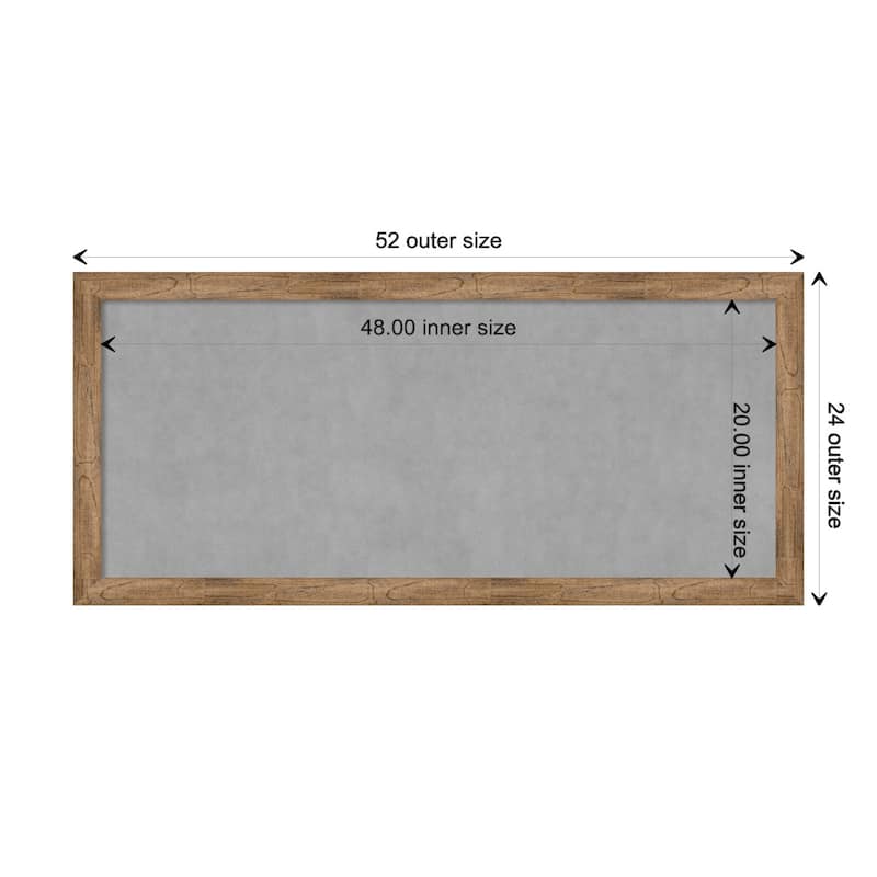 Amanti Art Owl Brown Narrow Framed Magnetic Board - Board Size 48x20