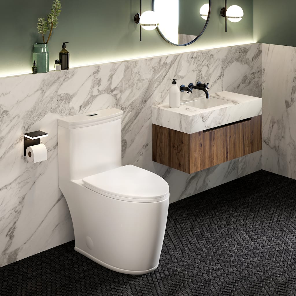 Beau ﻿One-Piece Elongated Toilet Dual-Flush 1.1/1.6 gpf