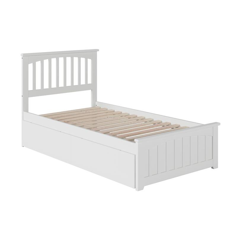 Modern Platform Bed with Footboard & Drawers - Minimalist Design, Under Bed Storage Solution