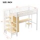 preview thumbnail 6 of 22, Twin Size Bed Frame Metal Loft Bed with Desk, Shelf, Built-in Wardrobe and Storage Staircase for Children, Boys and Girls