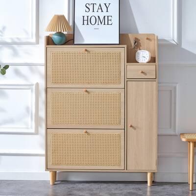 Modern minimalist Storage Cabinet, Japanese rattan shoe Cabinet, bed top Cabinet, small home furniture.