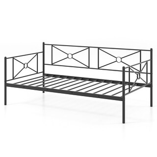 Costway Twin Metal Daybed Frame with Slats Classic Mattress Foundation