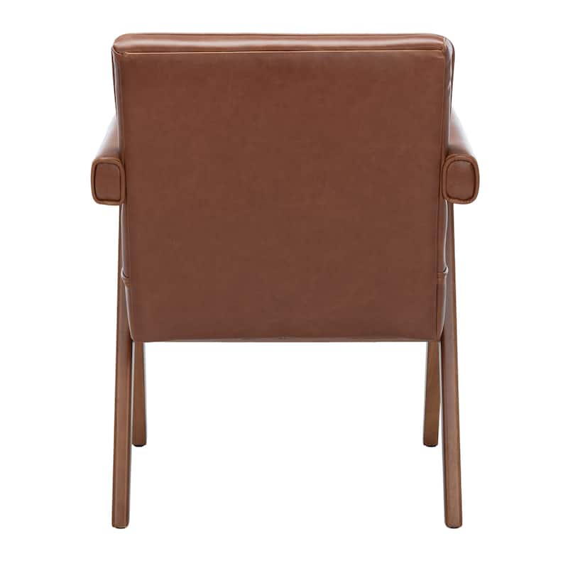 SAFAVIEH Suri Mid-Century Walnut Wood Arm Chair - 23.2" Wx 24" L x 29.9" H