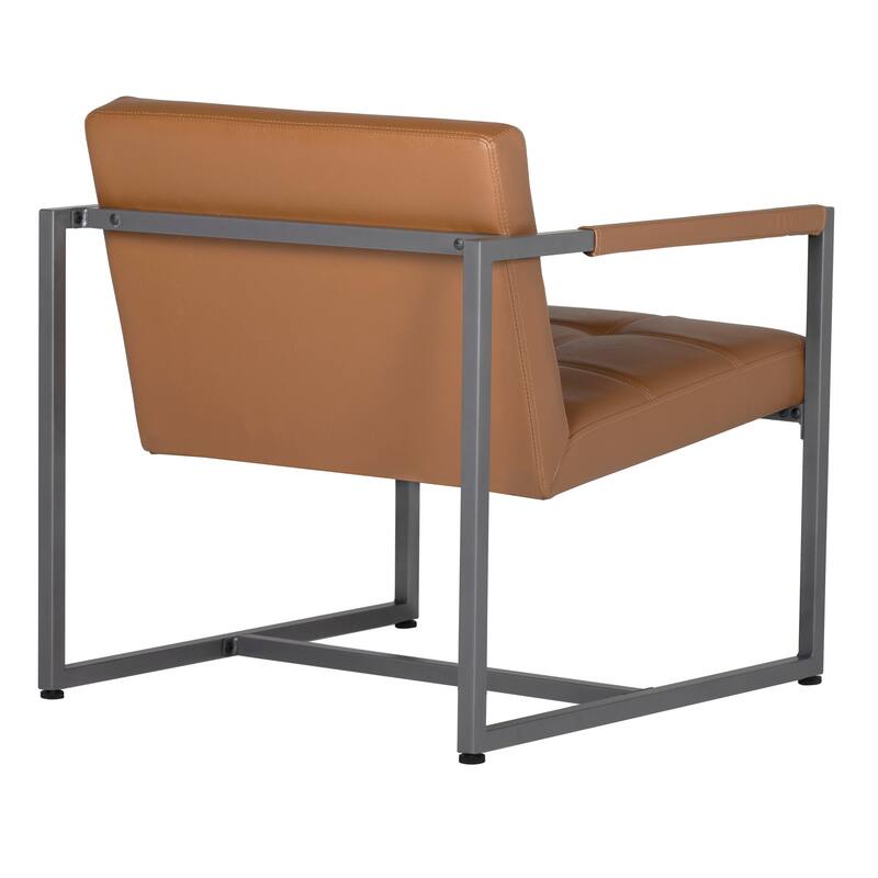 Studio Designs Home Camber Bonded Leather and Metal Mid-century Accent Chair
