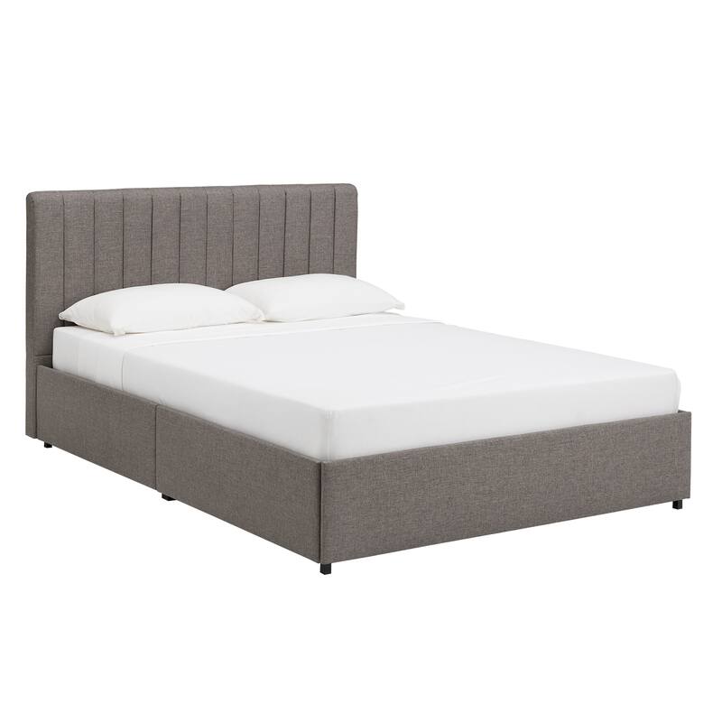 Arlert Grey Linen 4-drawer Storage Platform Bed by iNSPIRE Q Modern