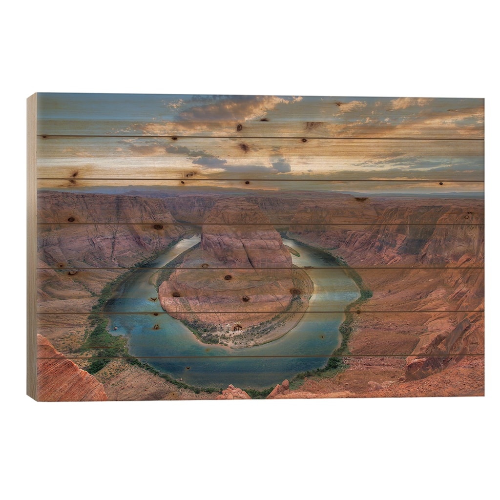 Grand Canyon Sunset Print On Wood by Scott Bennion - Multi-Color