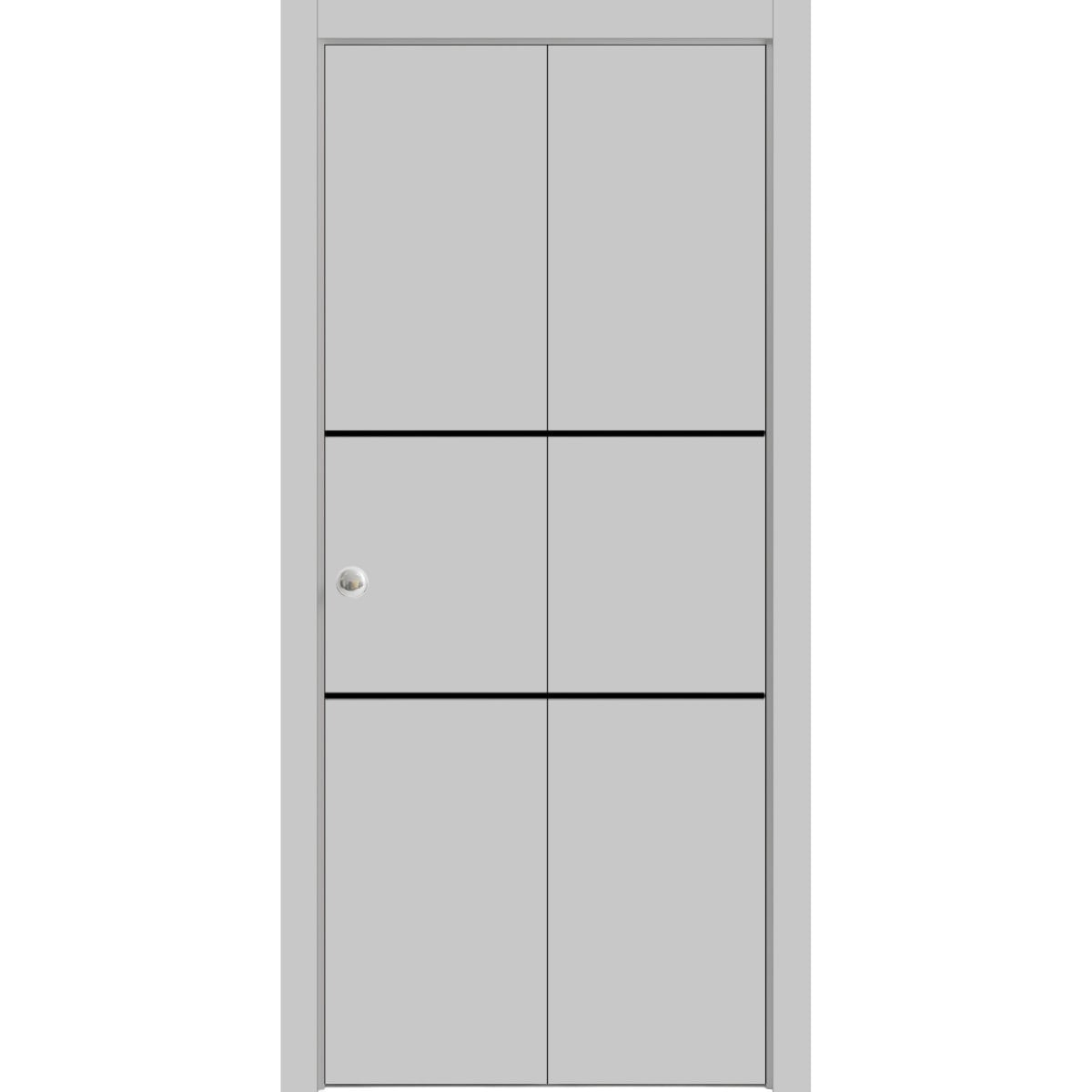 SartoDoors Planum 0014 | Closet Door Bi-fold Door | Solid Wood | Hardware Set | 36x80, Custom Bedroom Door Bathroom Door