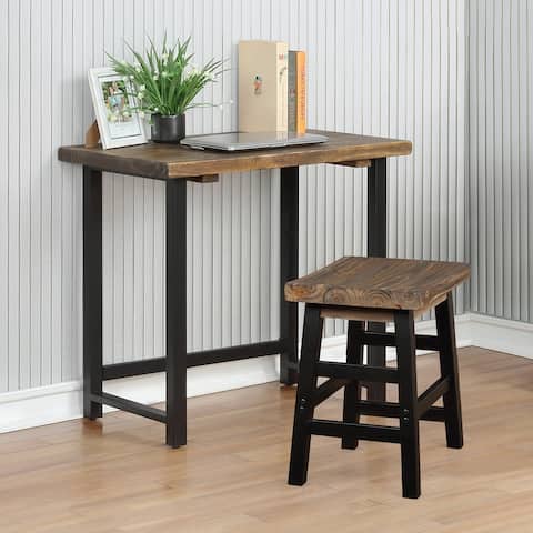 Carbon Loft Lawrence Metal and Solid Wood Desk