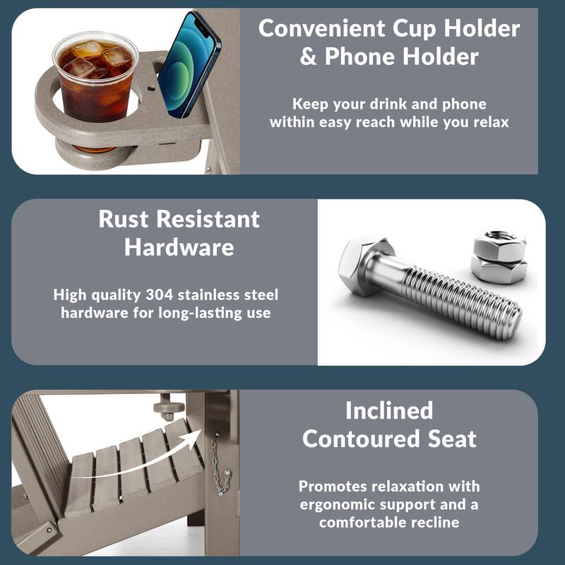 Hanniford Poly Adirondack 49 Inch Folding Bench