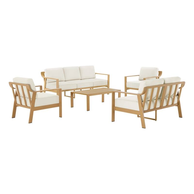 Spruce & Spring Outdoor Patio Furniture Set Aluminum Sofa Accent Chair