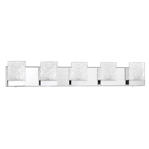 Astron 5-Light-LED Chrome Vanity Light with Glass Shade