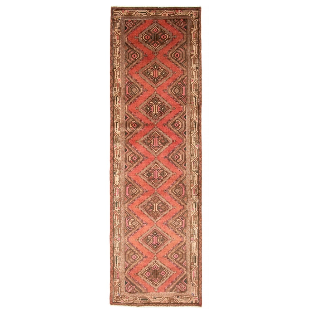 ECARPETGALLERY Hand-knotted Andelz Red Wool Rug - 2'10 x 9'10