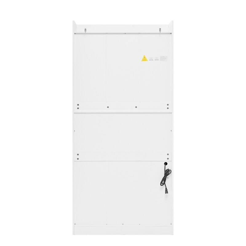 Freestanding 78" Tall Kitchen Pantry Storage Cabinet with Drop-Down Surface and Adjustable Shelves,Power Outlet for Organization