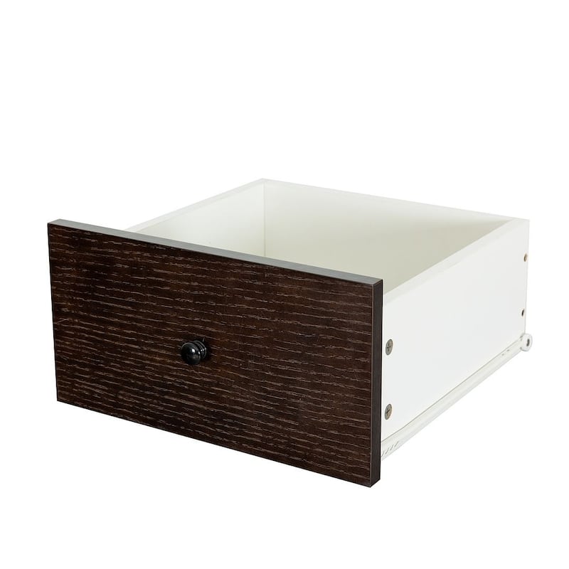 Modern Auburn Solid Wood Dresser Chest of Drawers with Retro Round Handle