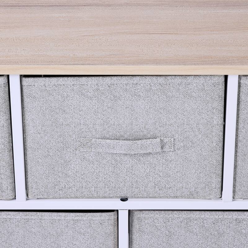 Porch & Den Dow Grey/ White 5-drawer Storage Cube Dresser with Fabric Bins