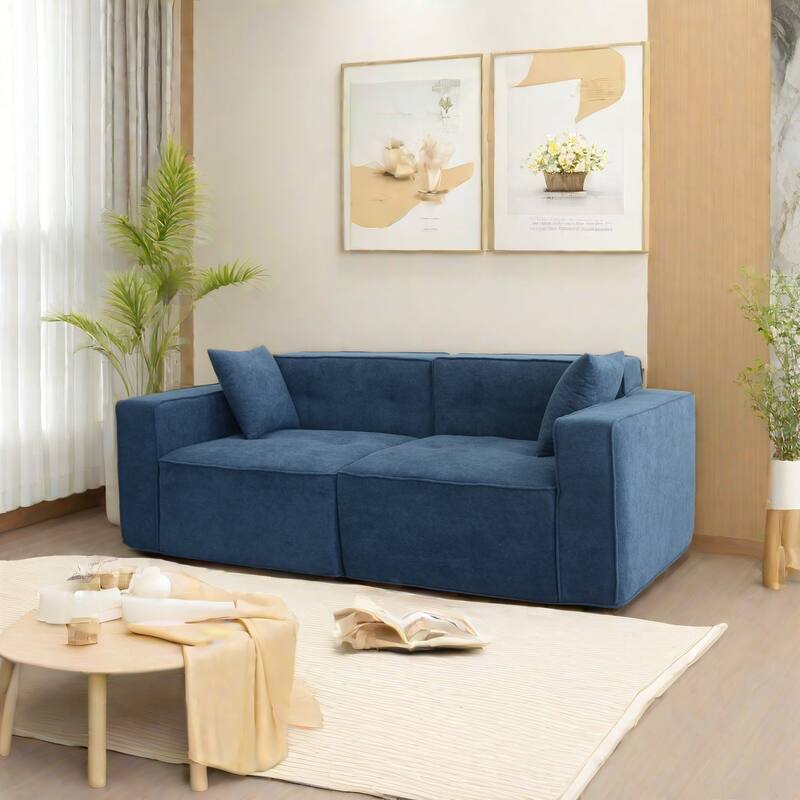 Ergonomic Sofa Couch with Pillow Top Armrests, Exquisite Upholstered Loveseat Indoor Sofa Couch Sofa Seating